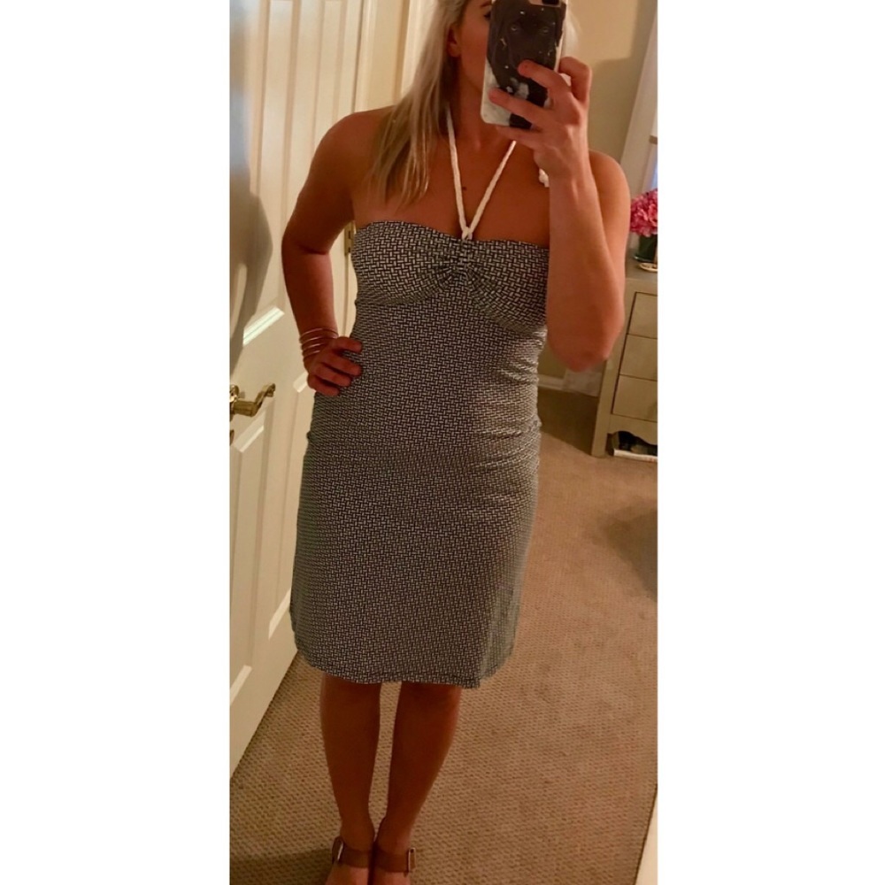 Tommy Bahama Navy and White Printed Halter Dress - Picture 2 of 8